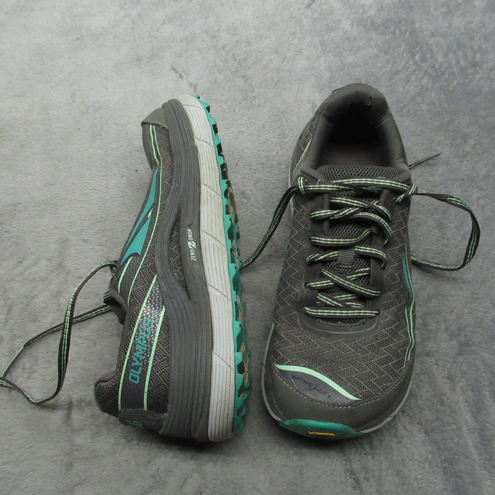 Altra Trail Women 6.5 Running Shoes Gray Teal Lightweight Active Jog Olympus 2.0